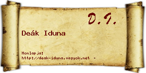 Deák Iduna névjegykártya